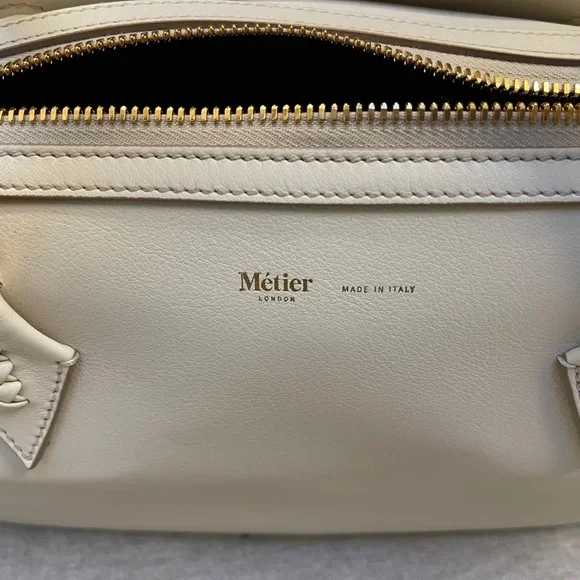 Meltier Cream Leather Satchel with Braided Top Handles - Picture 9 of 16